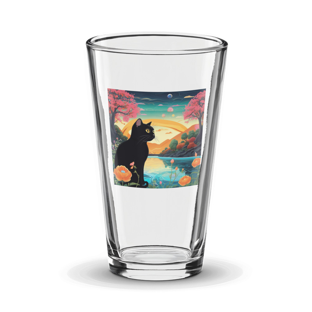 PugMug Custom Black Scottish Fold Cat Glass Tumbler