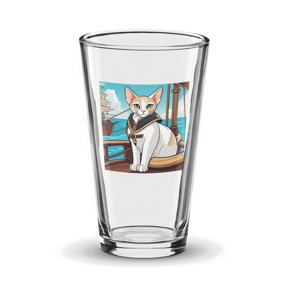 PugMug Custom White Abyssinian Cat Glass Tumbler