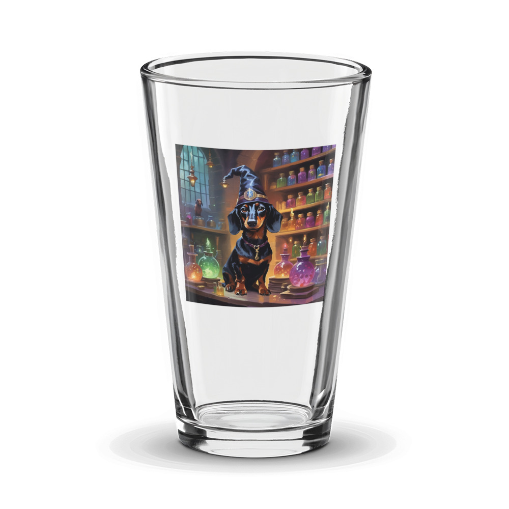 PugMug Custom Black Dachshund Glass Tumbler