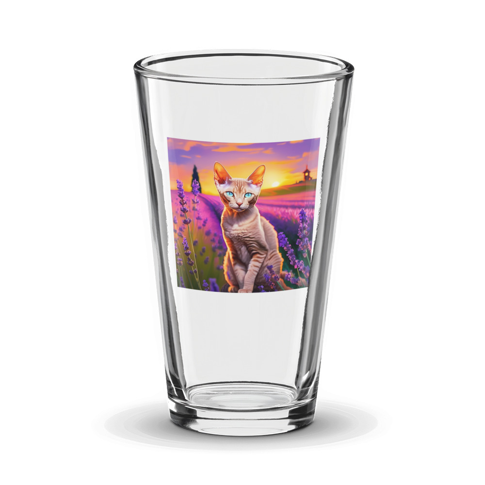 PugMug Custom Tabby Devon Rex Cat Glass Tumbler