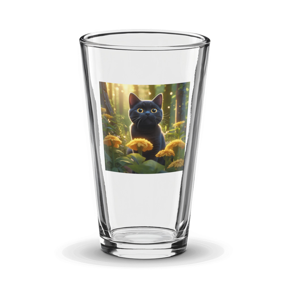 PugMug Custom Black British Shorthair Cat Glass Tumbler