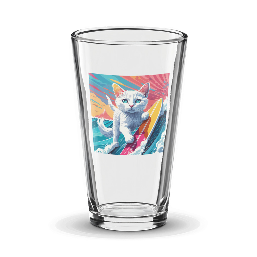 PugMug Custom White Companion Cat Glass Tumbler