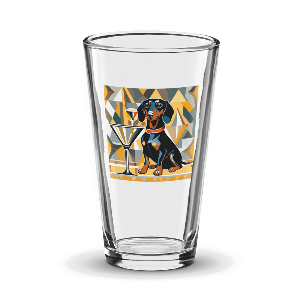 PugMug Custom Black Dachshund Glass Tumbler