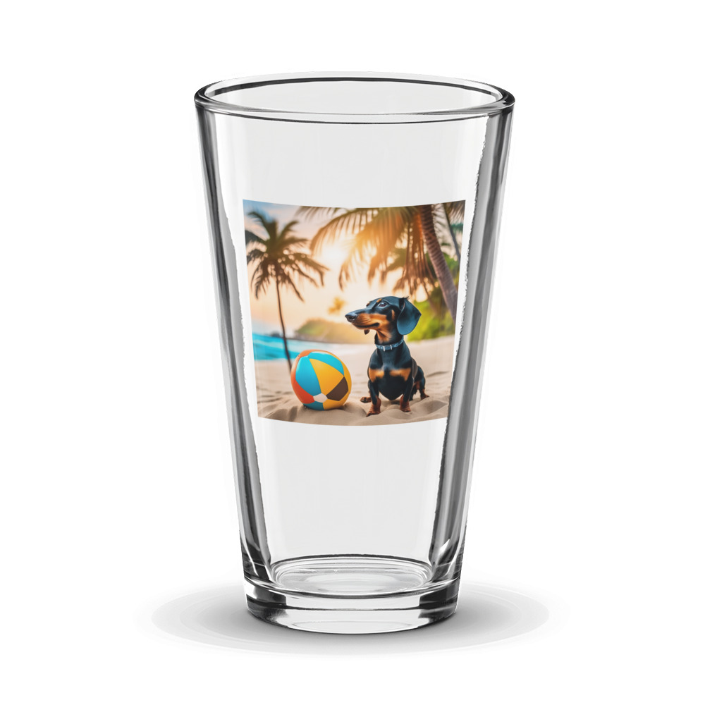 PugMug Custom Black Dachshund Glass Tumbler
