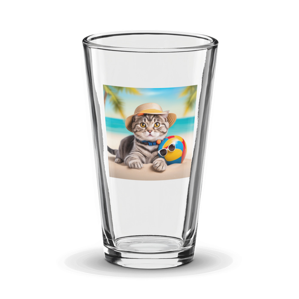 PugMug Custom Tabby Scottish Fold Cat Glass Tumbler
