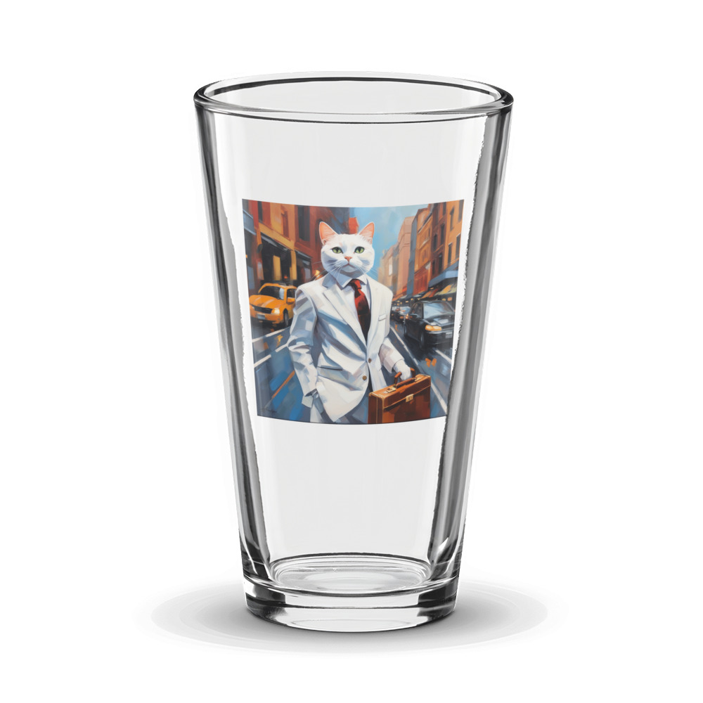 PugMug Custom White Companion Cat Glass Tumbler