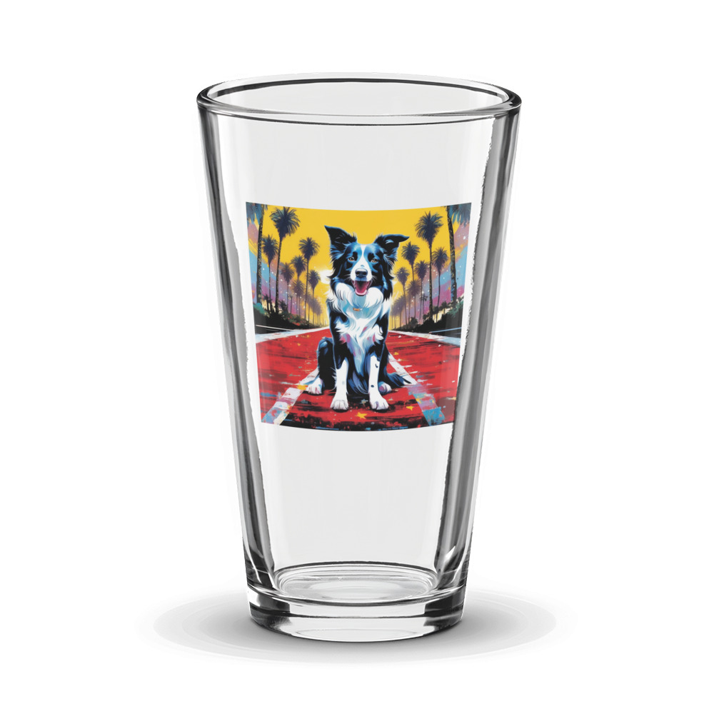PugMug Custom Border Collie Glass Tumbler