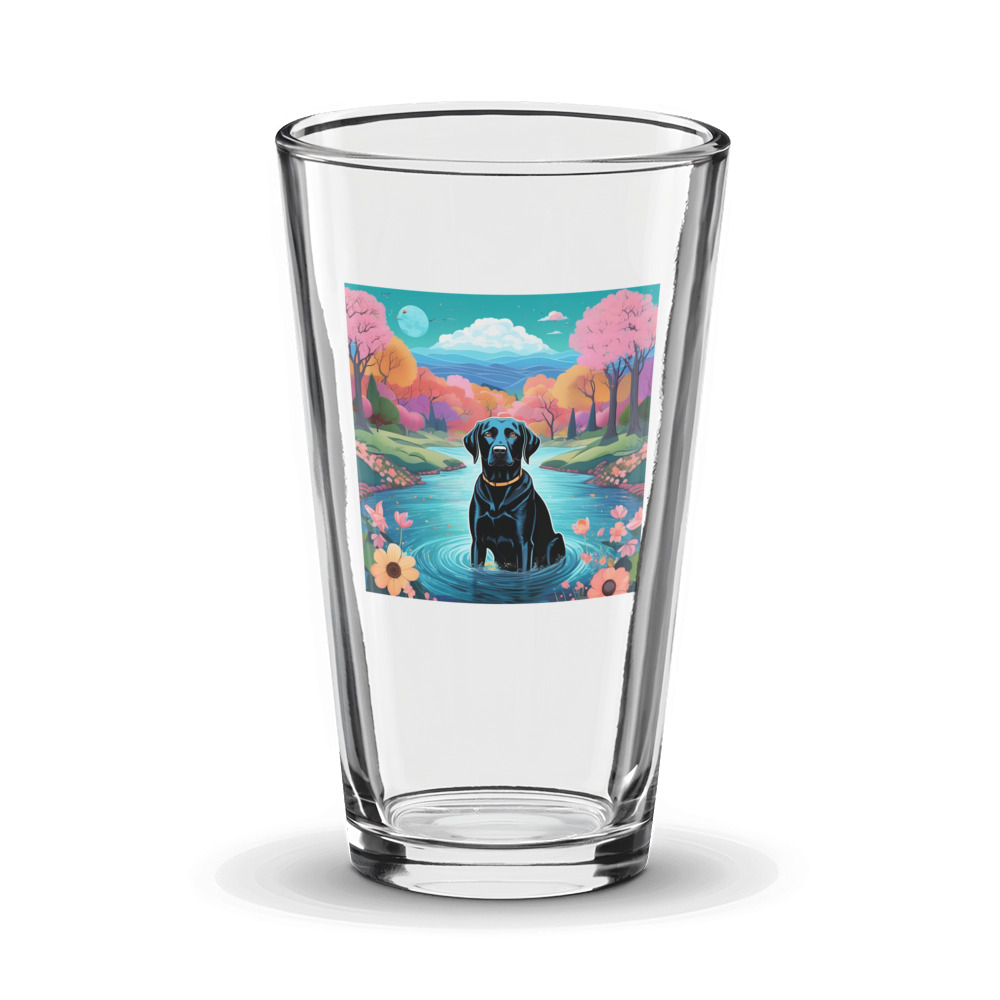 PugMug Custom Black Labrador Retriever Glass Tumbler
