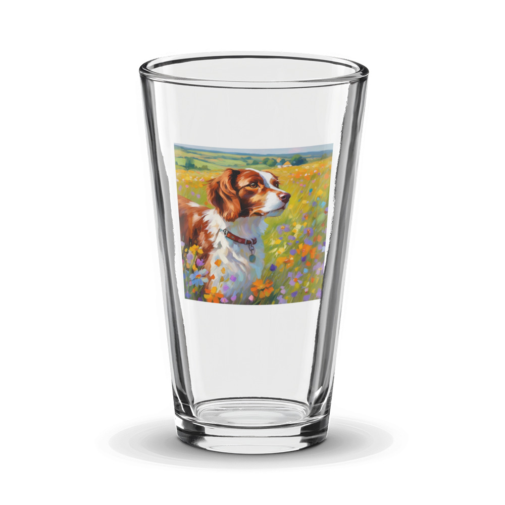 PugMug Custom Brittany Dog Glass Tumbler