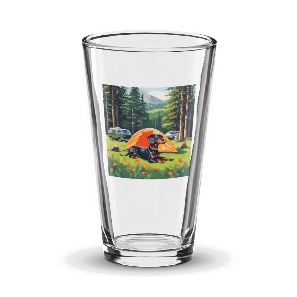 PugMug Custom Black Dachshund Glass Tumbler