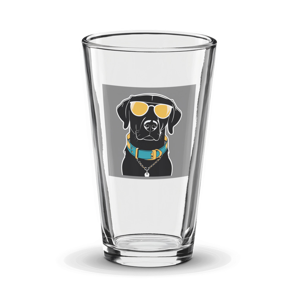 PugMug Custom Black Labrador Retriever Glass Tumbler