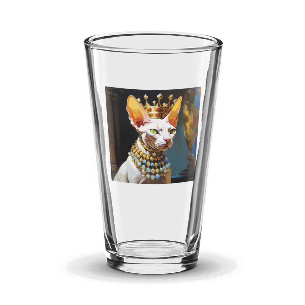 PugMug Custom White Sphynx Cat Glass Tumbler