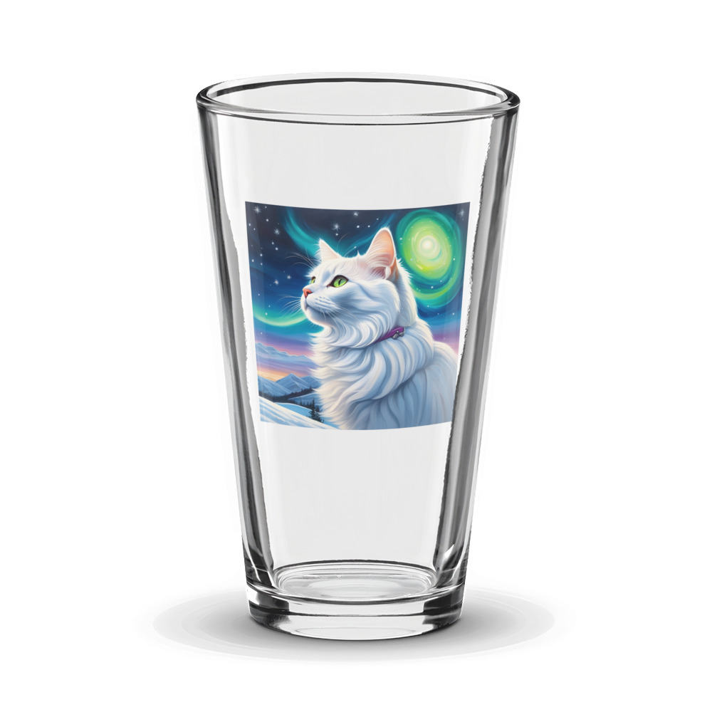 PugMug Custom White Companion Cat Glass Tumbler