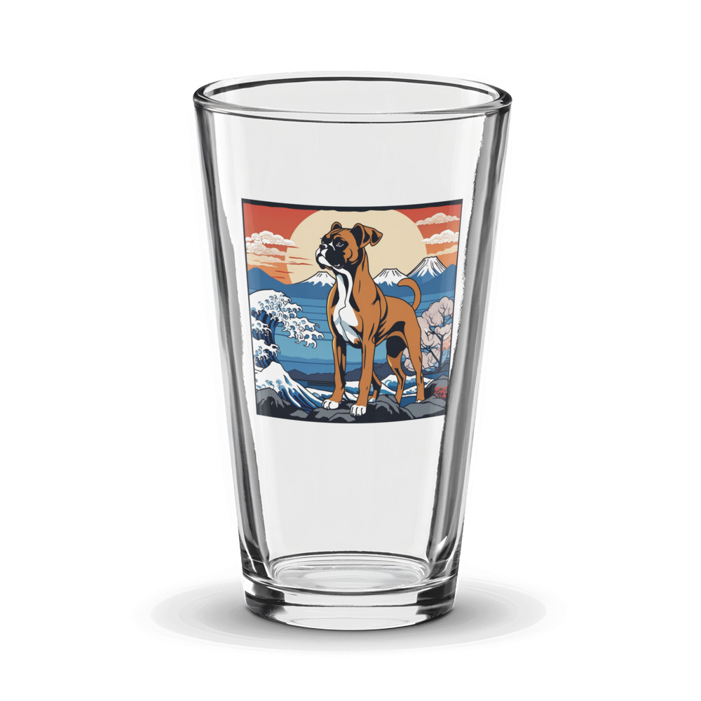 PugMug Custom Boxer Dog Glass Tumbler