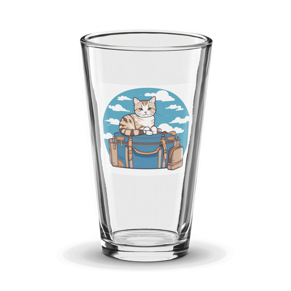 PugMug Custom Tabby Scottish Fold Cat Glass Tumbler