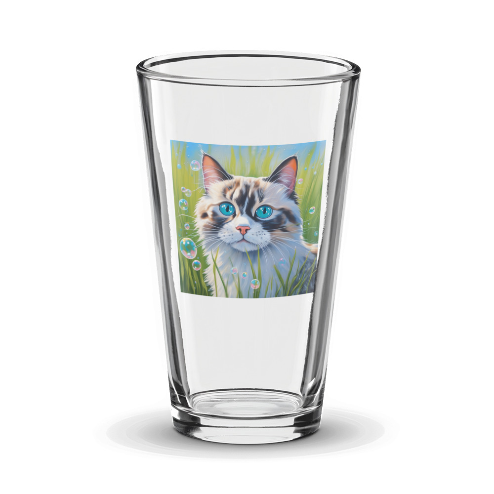 PugMug Custom Tabby Ragdoll Cat Glass Tumbler