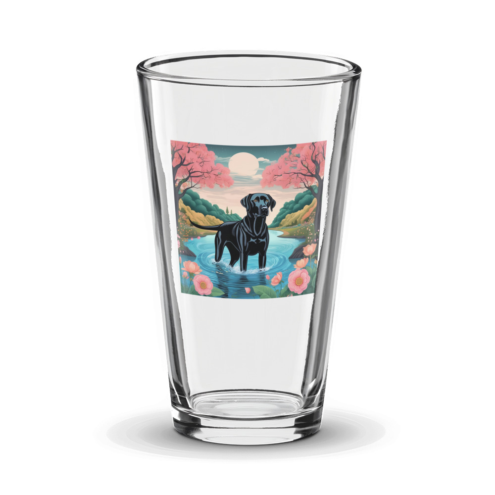 PugMug Custom Black Labrador Retriever Glass Tumbler