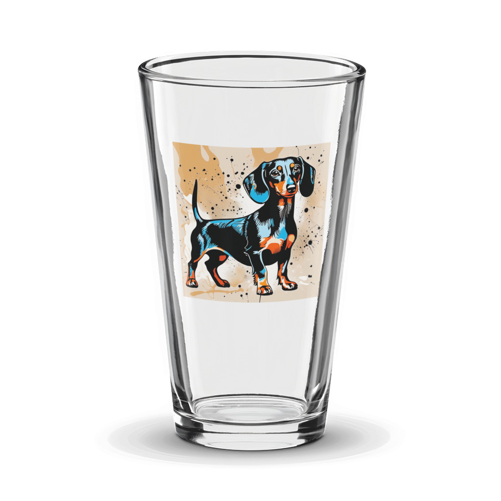 PugMug Custom Black Dachshund Glass Tumbler