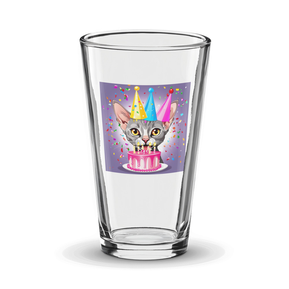 PugMug Custom Tabby Devon Rex Cat Glass Tumbler