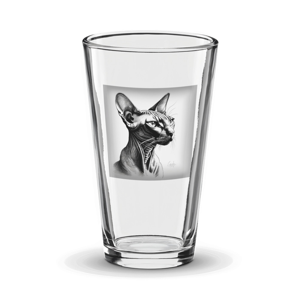 PugMug Custom Black Sphynx Cat Glass Tumbler