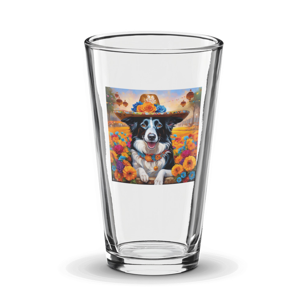 PugMug Custom Border Collie Glass Tumbler