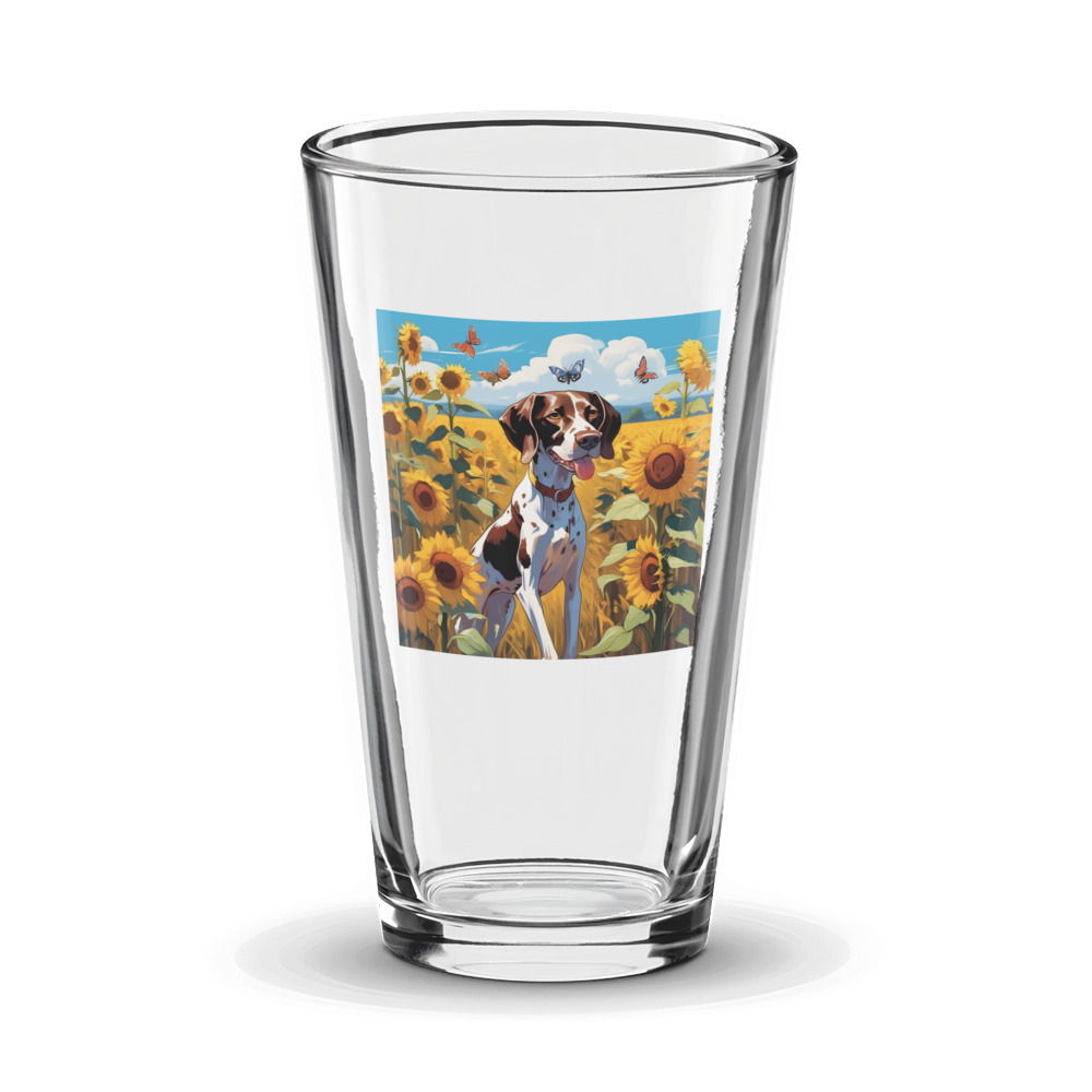 PugMug Custom Pointer Dog Glass Tumbler