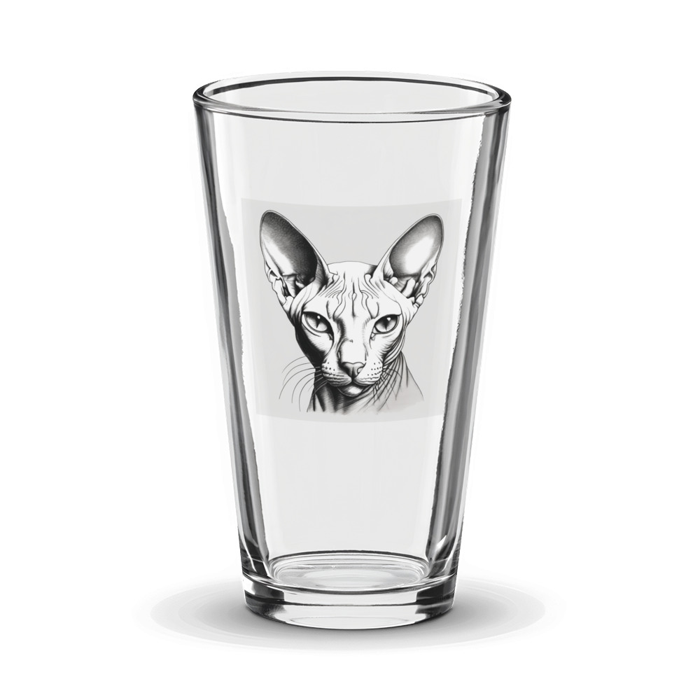 PugMug Custom White Sphynx Cat Glass Tumbler