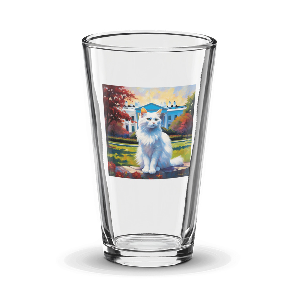 PugMug Custom White Companion Cat Glass Tumbler