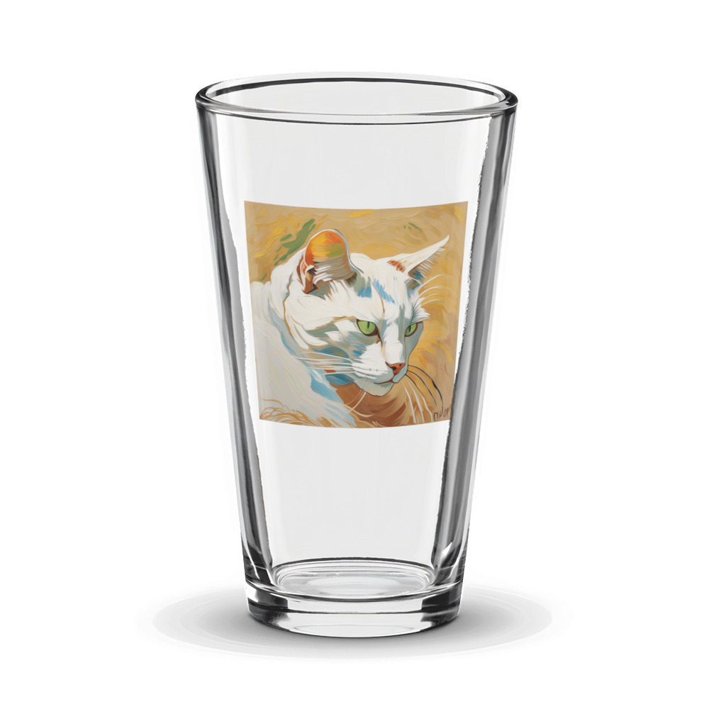 PugMug Custom White Companion Cat Glass Tumbler