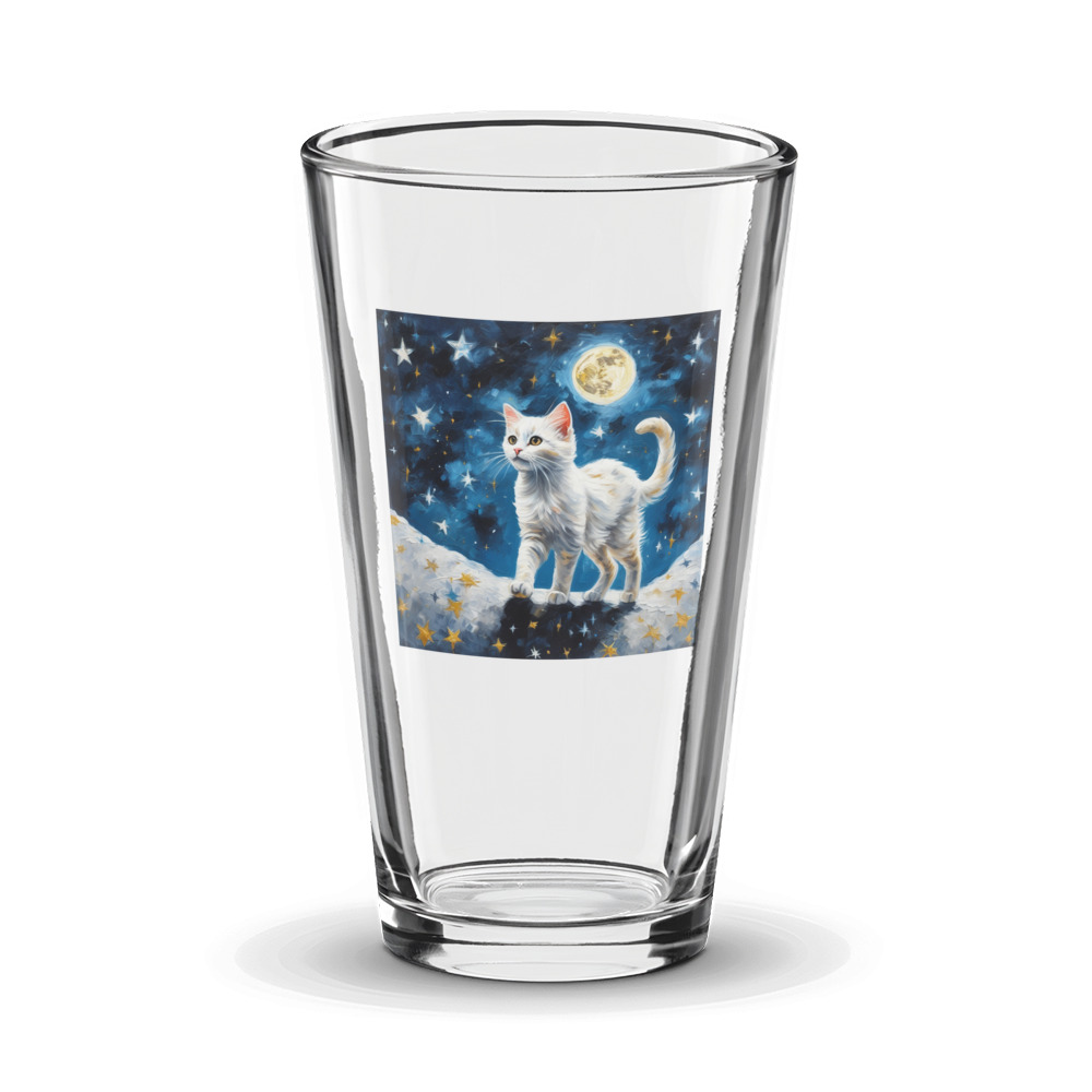 PugMug Custom White Companion Cat Glass Tumbler