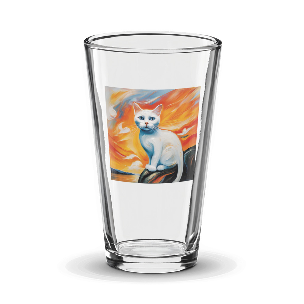 PugMug Custom White Companion Cat Glass Tumbler