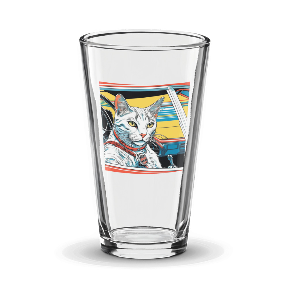PugMug Custom White Companion Cat Glass Tumbler