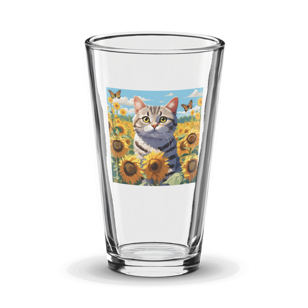 PugMug Custom Tabby British Shorthair Cat Glass Tumbler