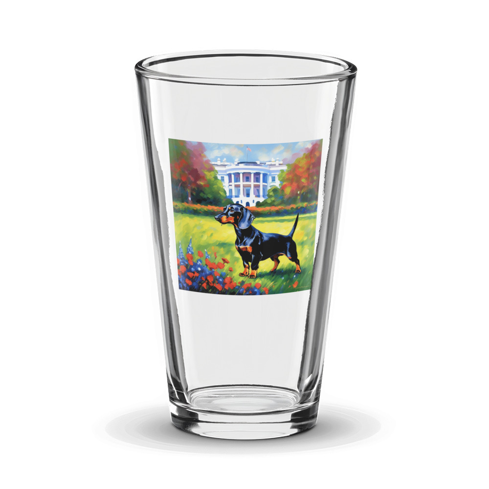 PugMug Custom Black Dachshund Glass Tumbler