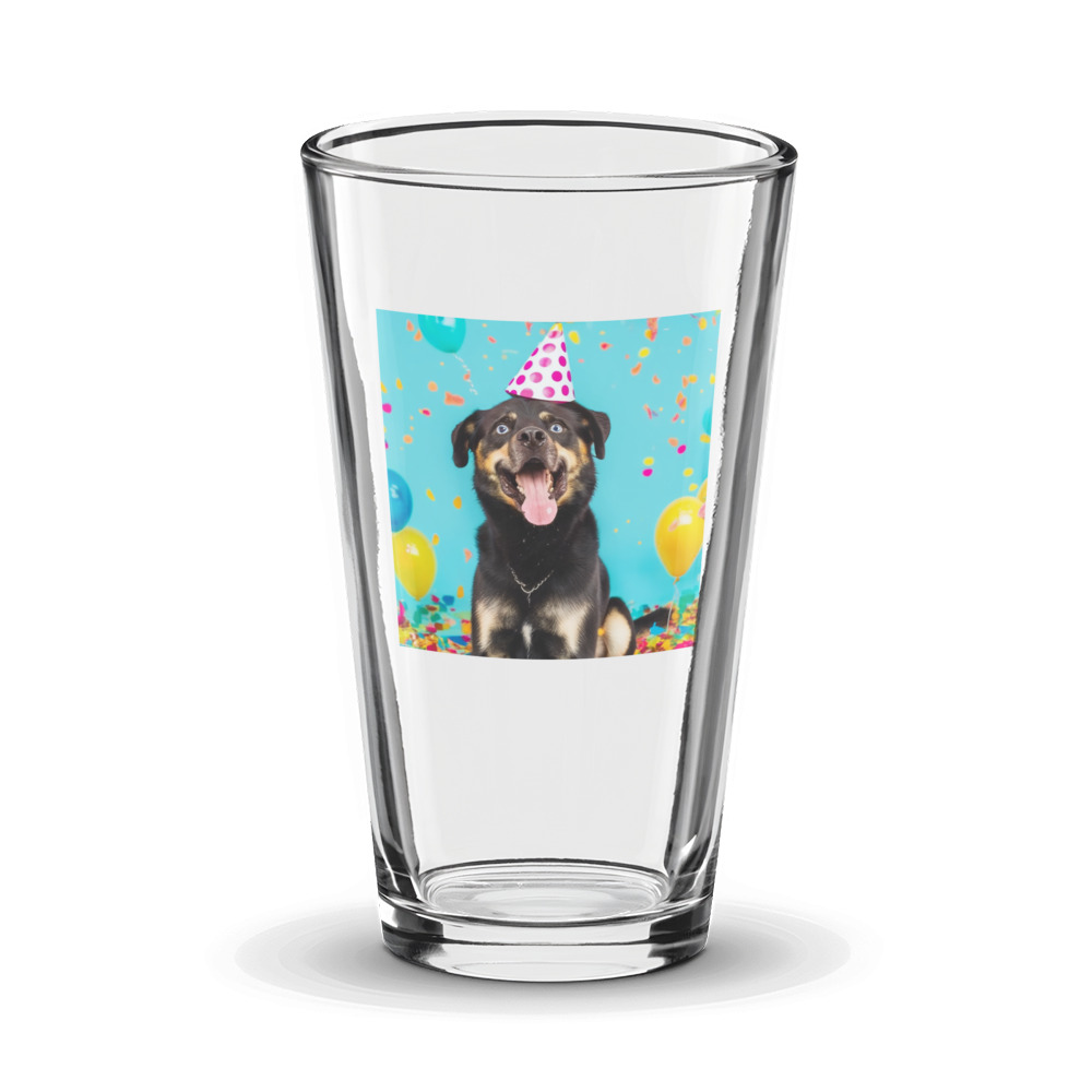 PugMug Custom Blue Glass Tumbler