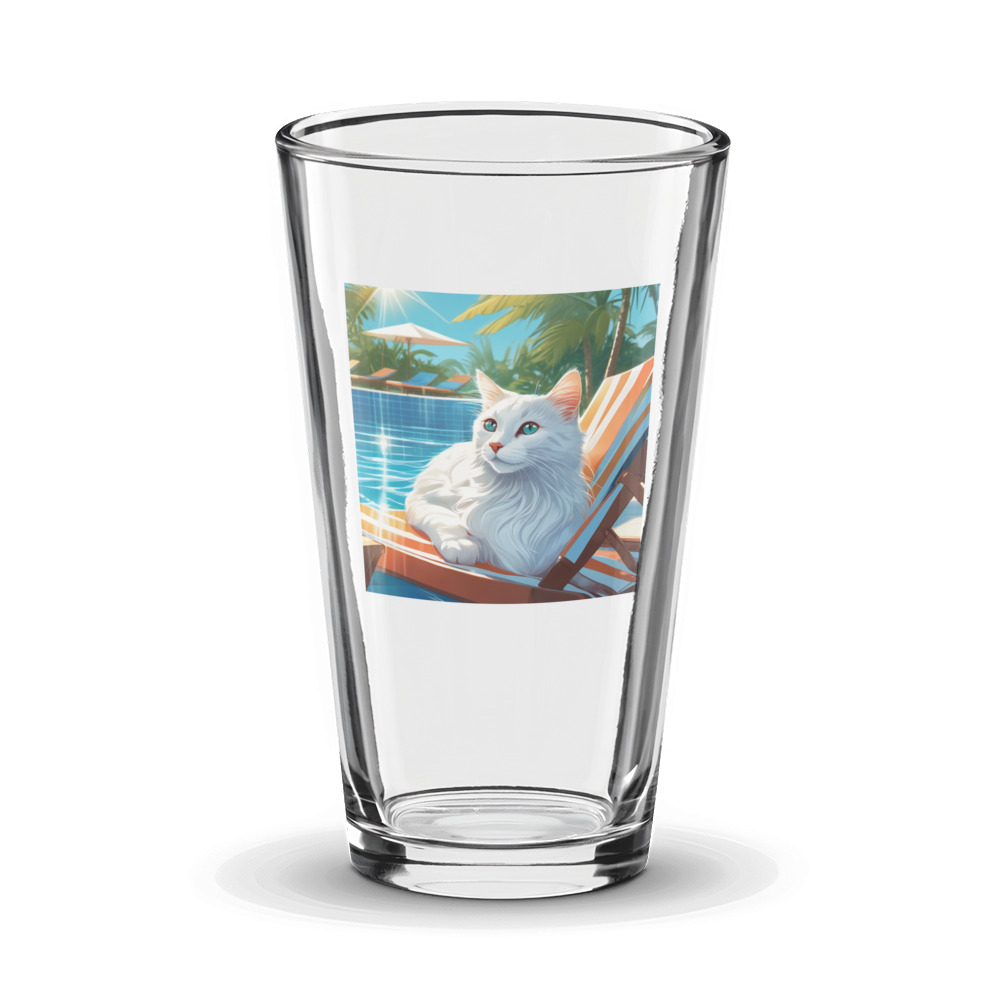 PugMug Custom White Companion Cat Glass Tumbler
