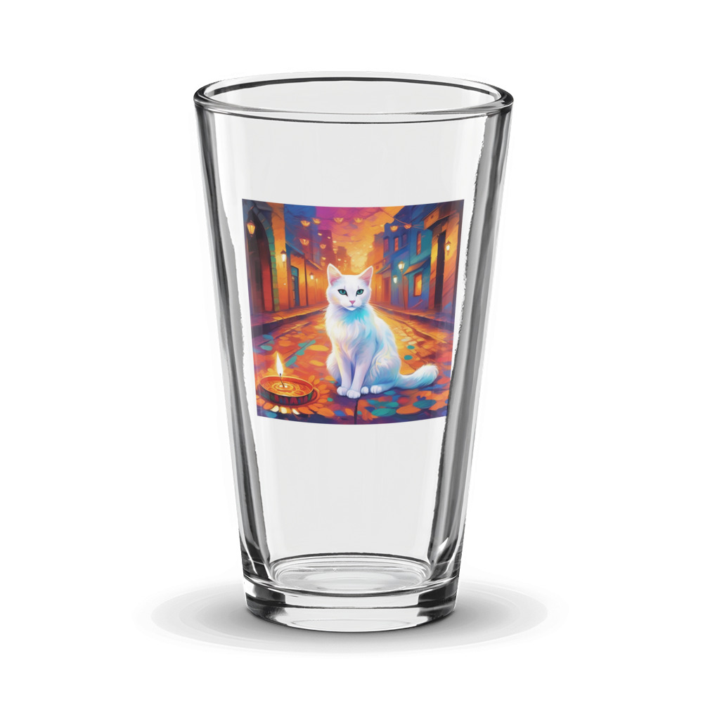 PugMug Custom White Companion Cat Glass Tumbler