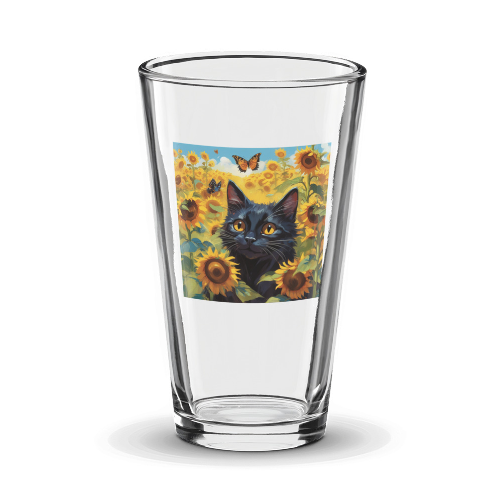 PugMug Custom Black Companion Cat Glass Tumbler