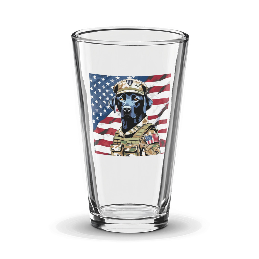 PugMug Custom Black Labrador Retriever Glass Tumbler
