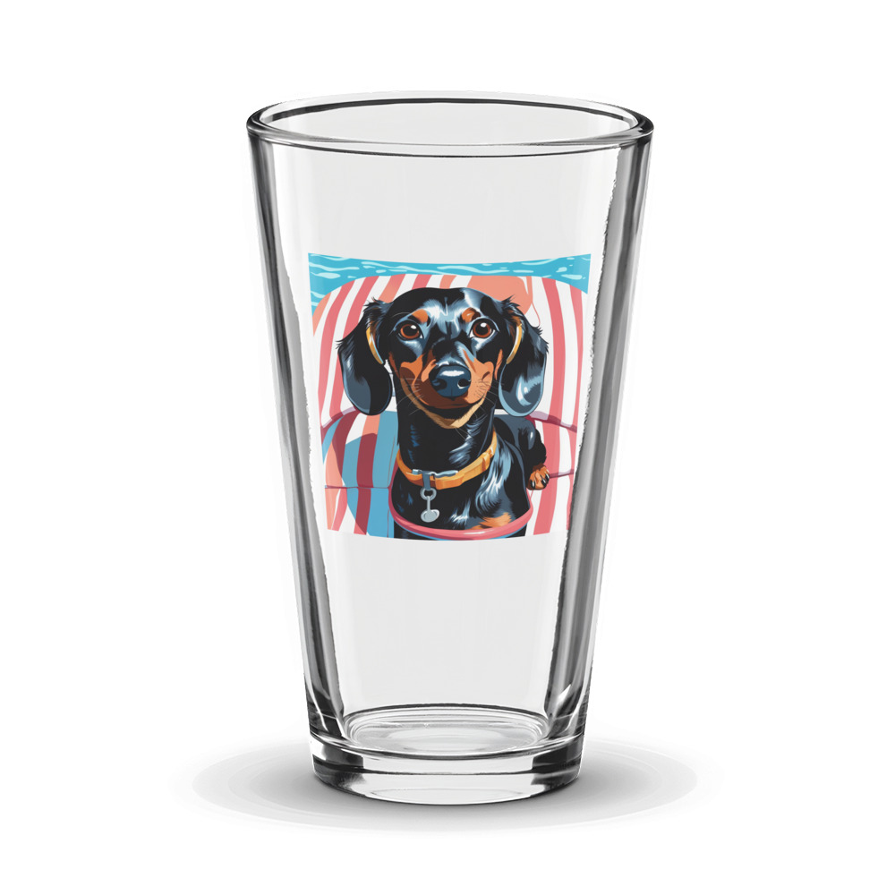 PugMug Custom Black Dachshund Glass Tumbler