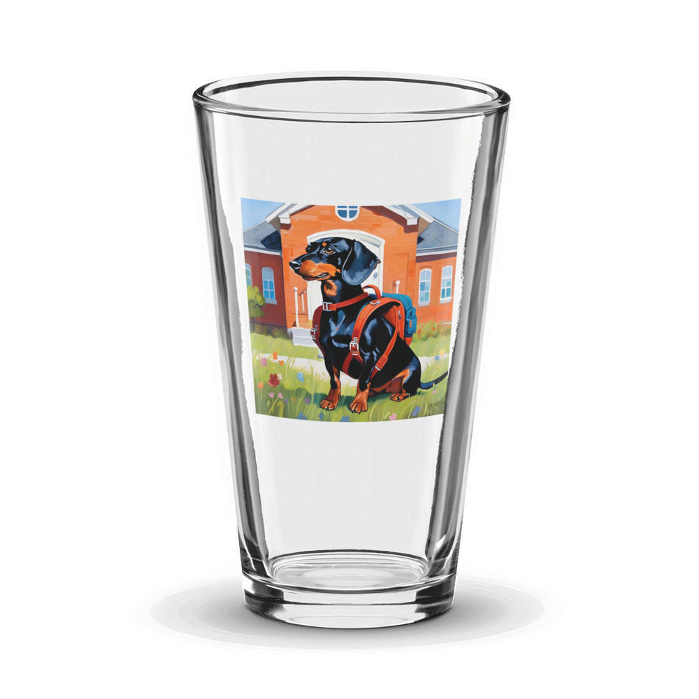PugMug Custom Black Dachshund Glass Tumbler