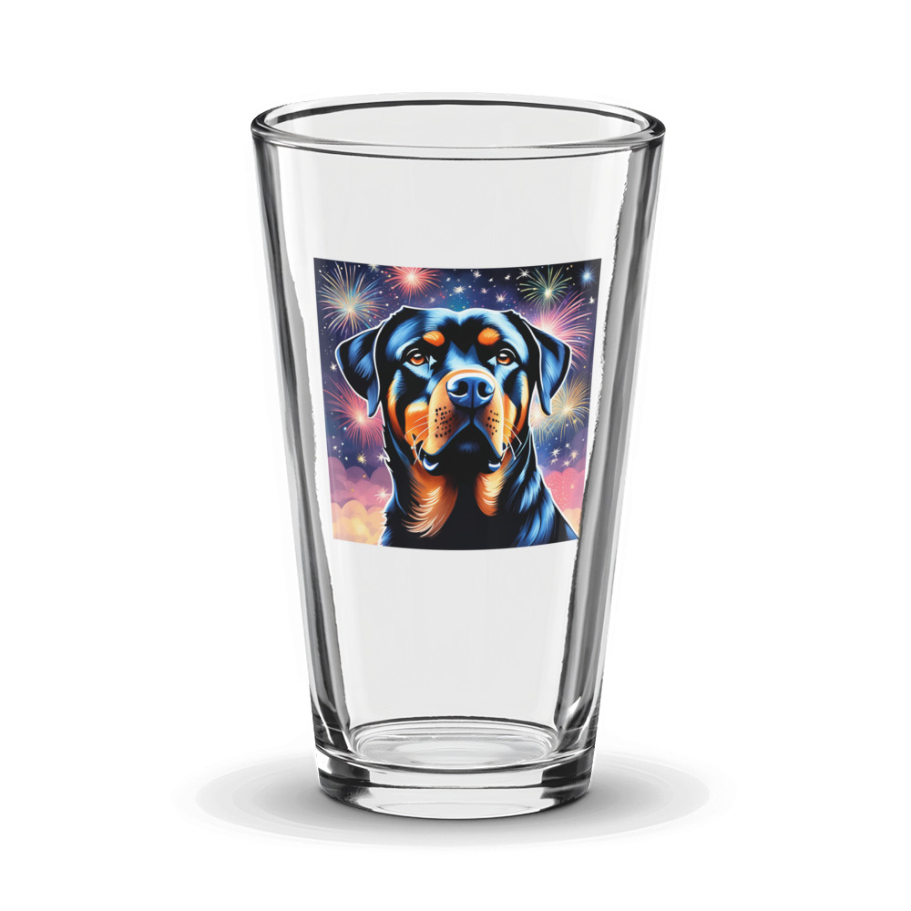 PugMug Custom Rottweiler Glass Tumbler