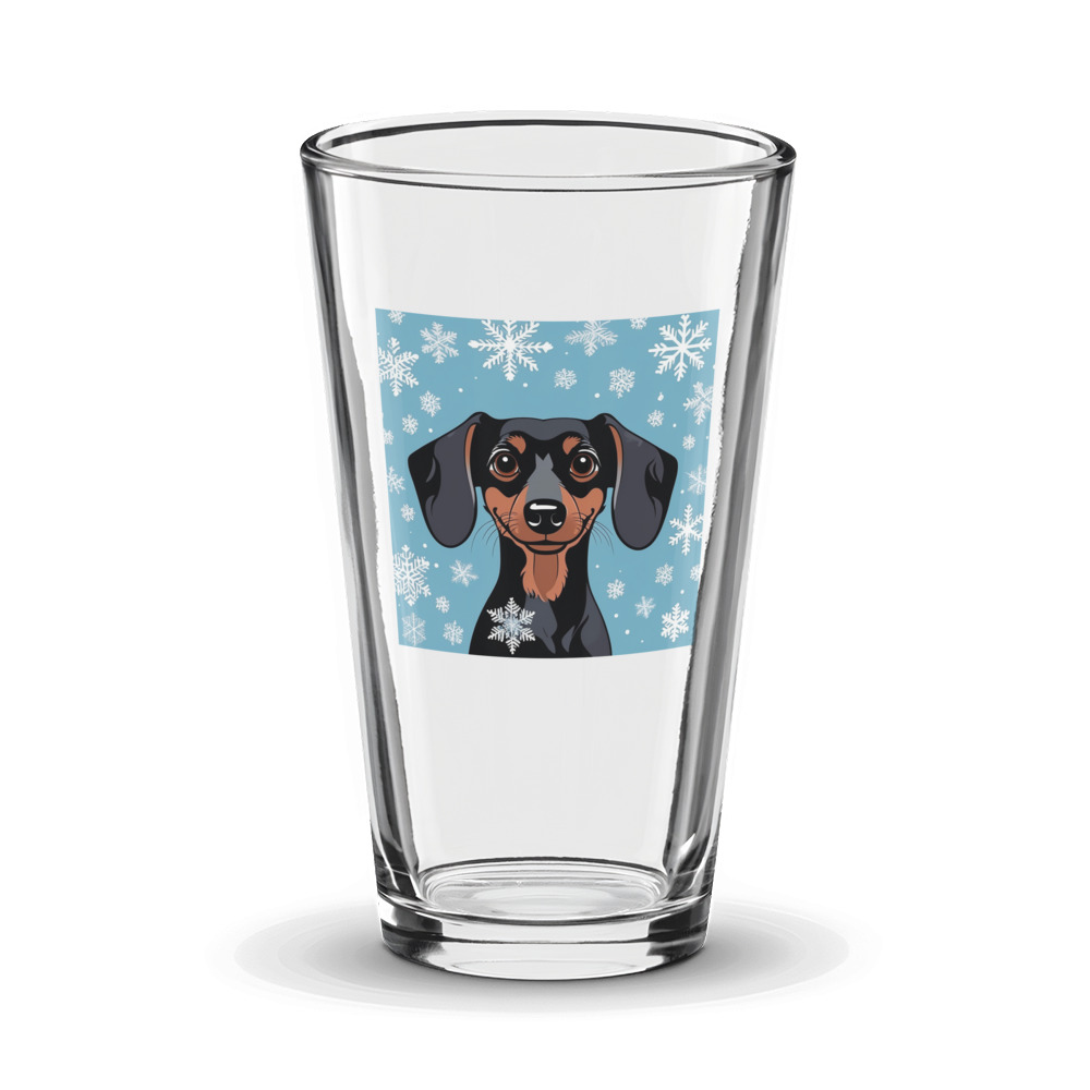 PugMug Custom Black Dachshund Glass Tumbler