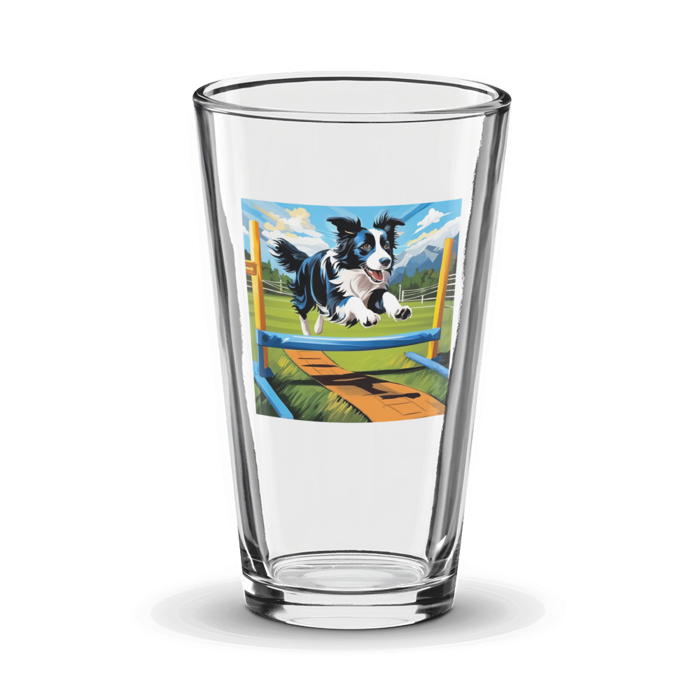 PugMug Custom Border Collie Glass Tumbler