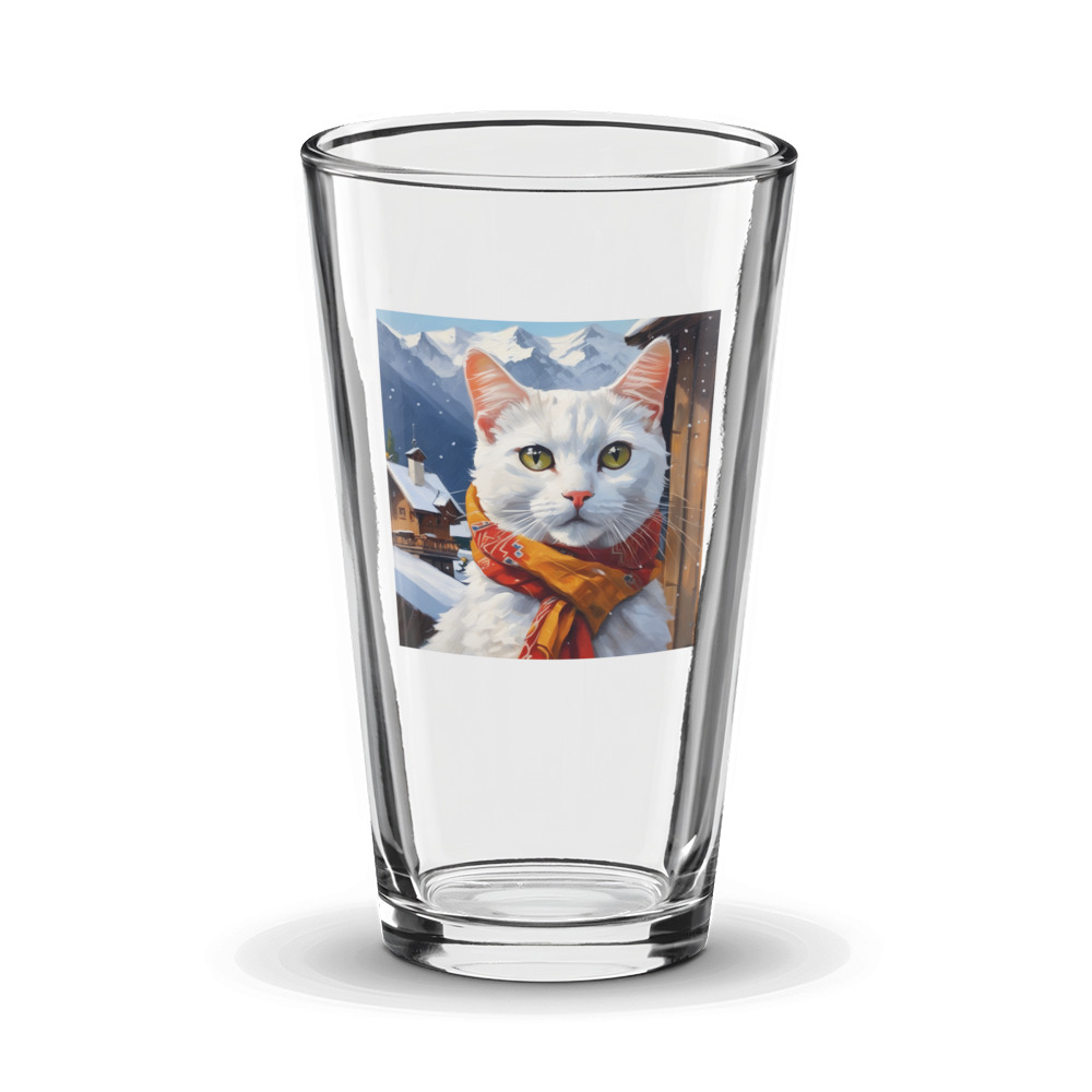 PugMug Custom White Companion Cat Glass Tumbler