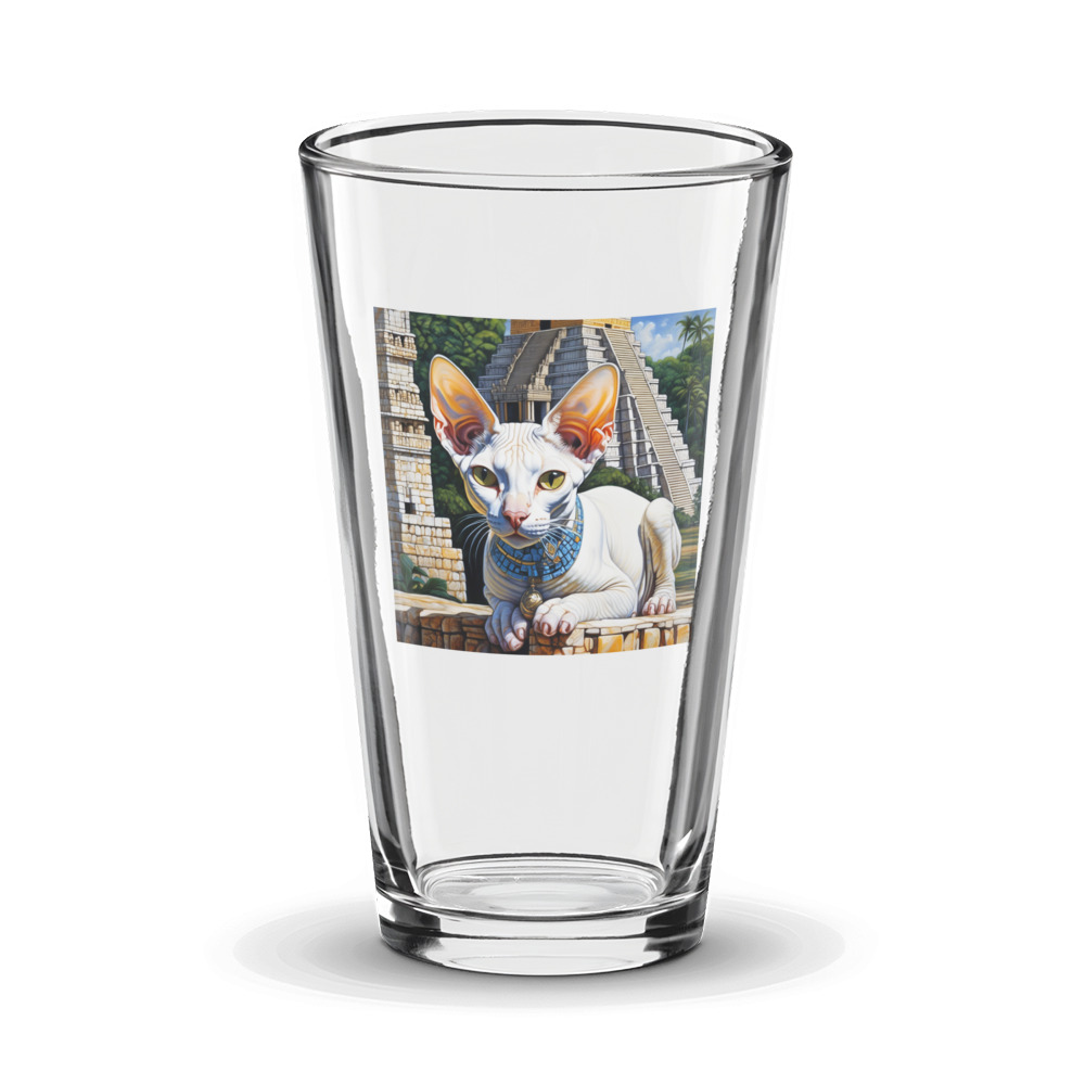 PugMug Custom White Sphynx Cat Glass Tumbler