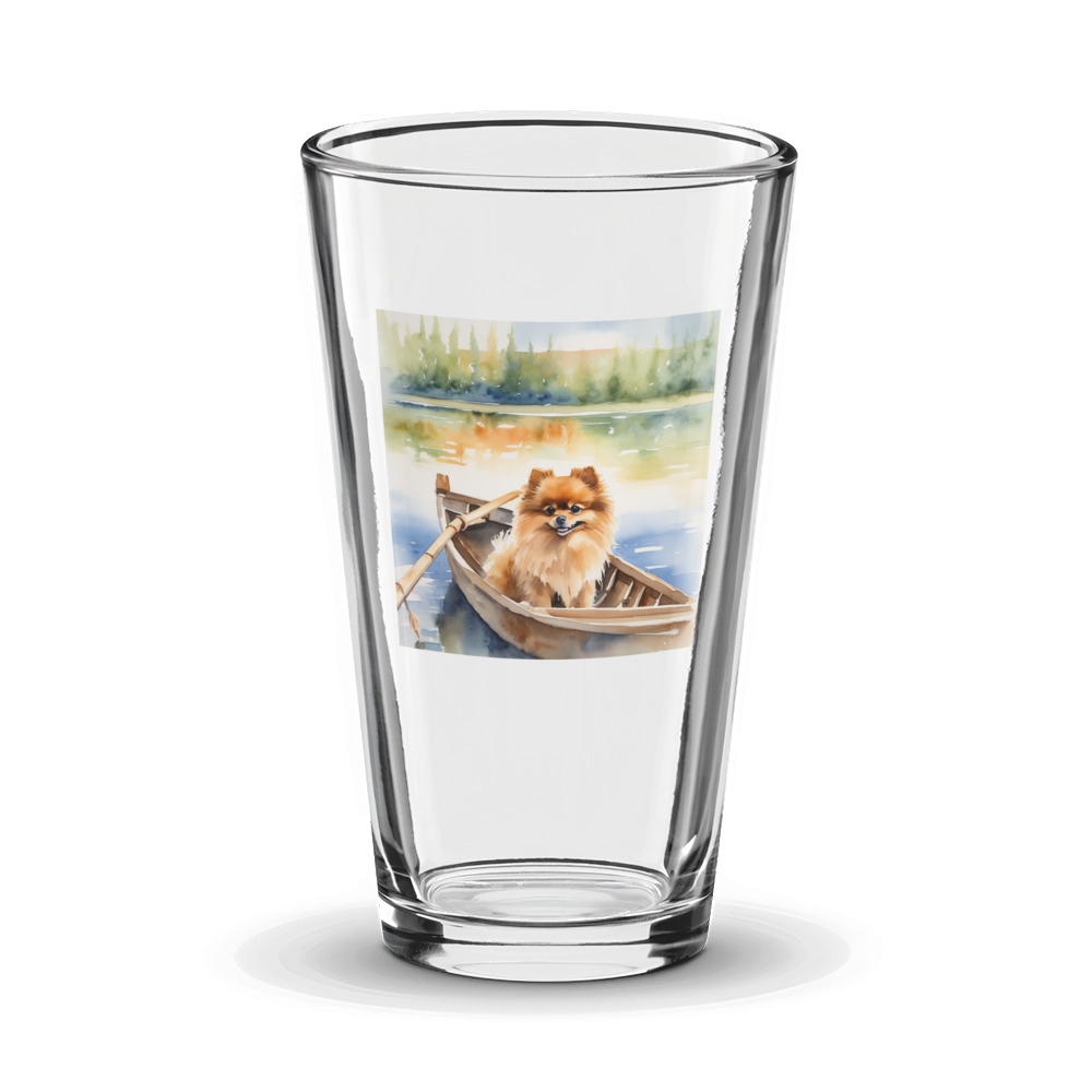 PugMug Custom Tan Pomeranian Glass Tumbler