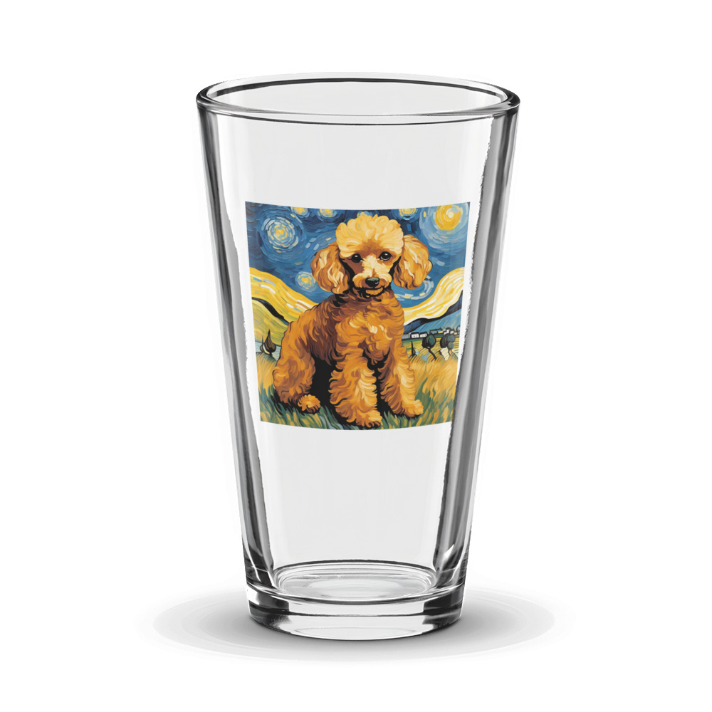 PugMug Custom Tan Poodle Glass Tumbler
