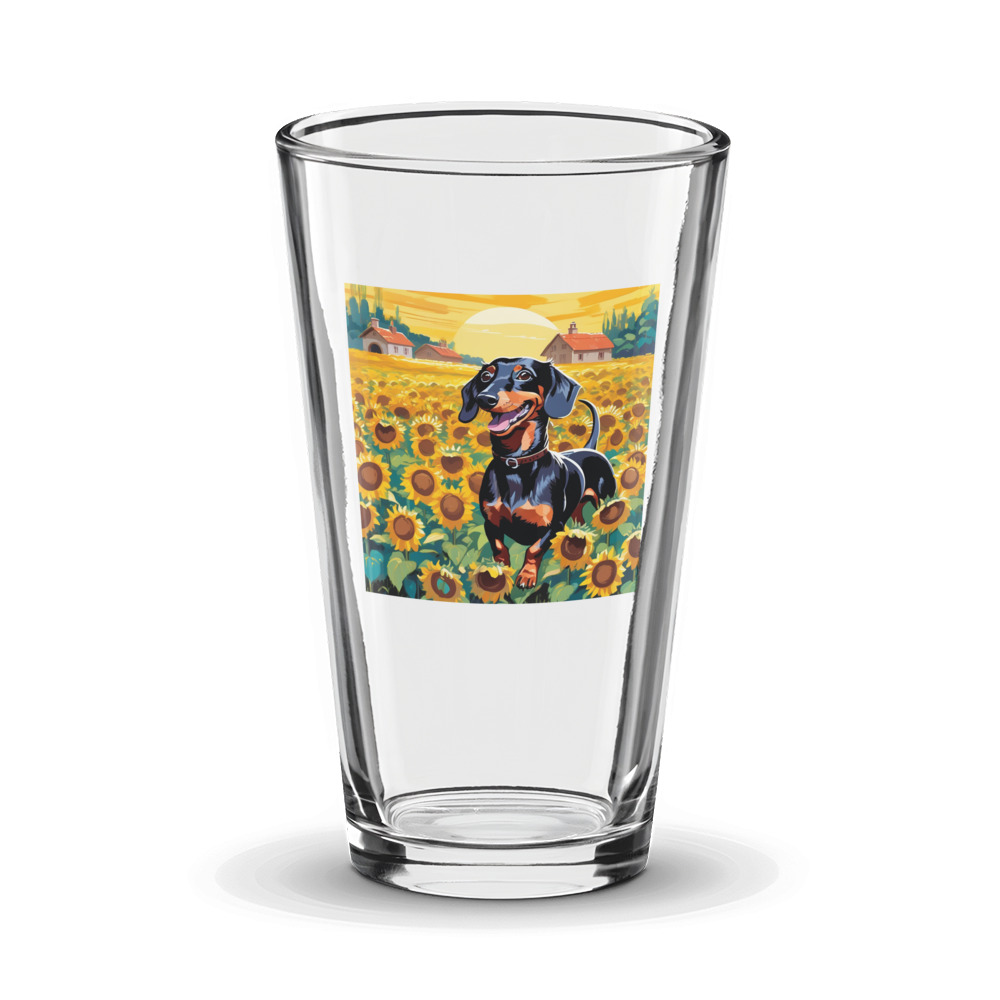 PugMug Custom Black Dachshund Glass Tumbler