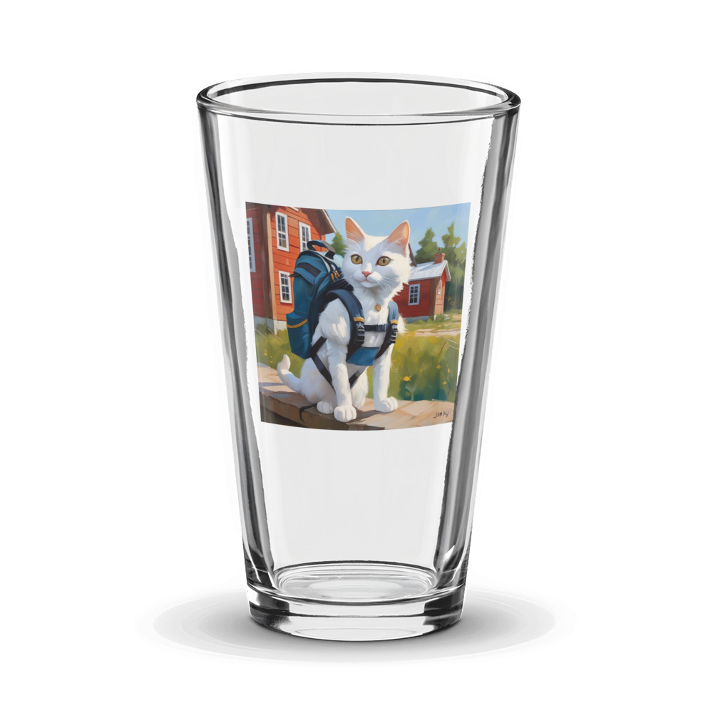 PugMug Custom White Companion Cat Glass Tumbler